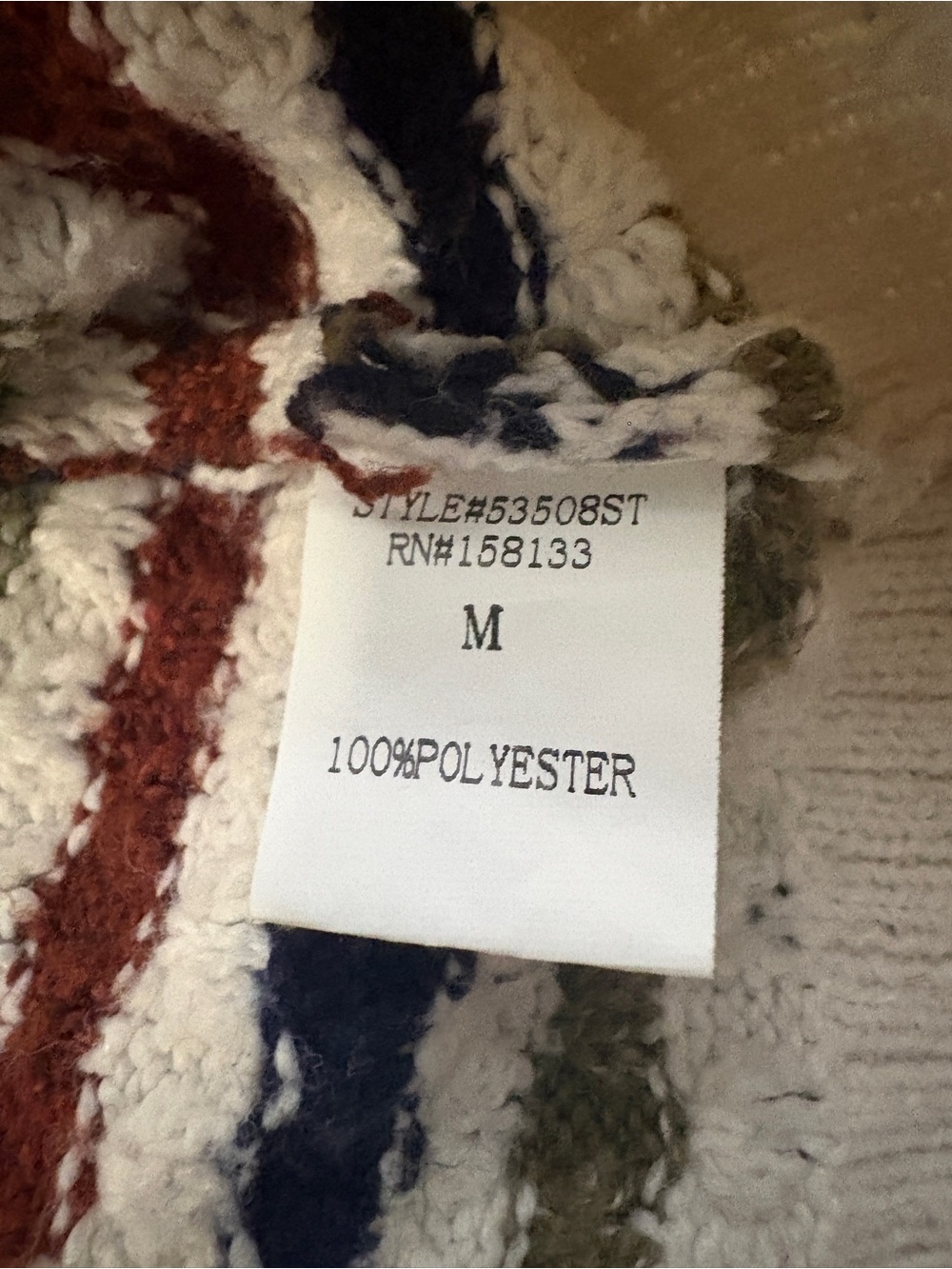 Pink Clover Cream Striped Button-Front Cardigan with Navy, Olive & Rust - Picture 9 of 10